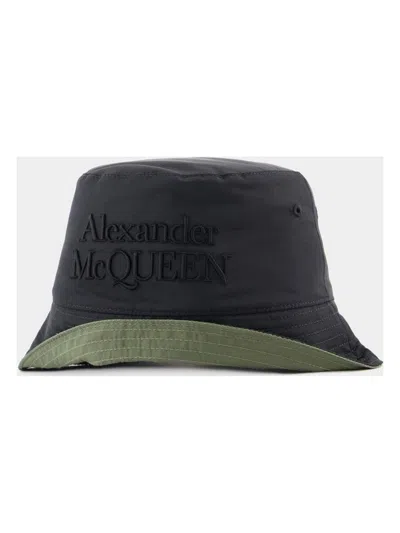 Alexander Mcqueen Men's Low Rever Bucket Hat In Khaki