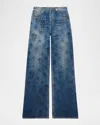 Alexander Mcqueen Jeans Mit Totenkopf-print In Blue