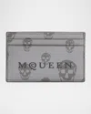 Alexander Mcqueen Men's Mcqueen Card Case In Gray