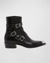 Alexander Mcqueen 'punk' Boots With Three Buckles In Black/silver