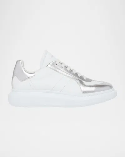 ALEXANDER MCQUEEN MEN'S METALLIC-TRIM LEATHER LOW-TOP SNEAKERS