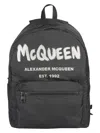 Alexander Mcqueen Black Graffiti Metropolitan Printed Backpack In Black