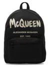 Alexander Mcqueen Black Graffiti Metropolitan Printed Backpack In Black