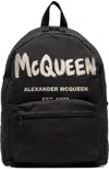 Alexander Mcqueen Black Graffiti Metropolitan Printed Backpack In Black