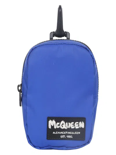 Alexander Mcqueen Men's Mini Case In Blue