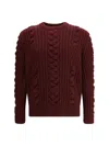 Alexander Mcqueen Mixed Wool Sweater In Red