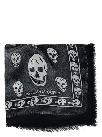 ALEXANDER MCQUEEN MEN'S MODAL SKULL PRINT WRAP SCARF