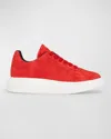 Alexander Mcqueen Men's New Retro Suede Chunky Sneakers In Misc Red
