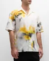 Alexander Mcqueen Obscured Flower Bowling Shirt In Moon