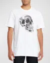 Alexander Mcqueen Skull Print Crewneck T-shirt In White Blac