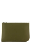 Alexander Mcqueen Large Leather Rectangular Shape Sling Pouch In Green