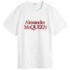 Alexander Mcqueen Men's Optical White Large Logo T-shirt In White