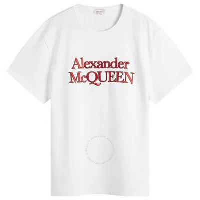 Alexander Mcqueen Men's Optical White Large Logo T-shirt