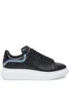 ALEXANDER MCQUEEN MEN'S OVERSIZED BLACK LEATHER SNEAKERS WITH CHUNKY RUBBER SOLE