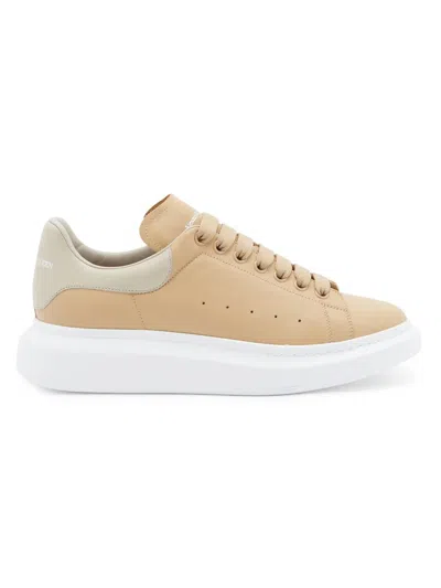 Alexander Mcqueen Oversized Leather Sneakers In Brown
