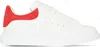 Alexander Mcqueen White Low Top Sneakers With Contrasting Heel With Embossed Logo Lettering In Leather Man In White