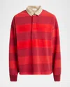 Alexander Mcqueen Men's Oversized Rugby Polo Shirt In Red