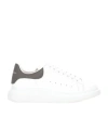 Alexander Mcqueen White Oversize Sneakers With Flat Laces And Contrasting Heel With Logo Lettering In Leather Man In Multi