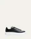 Alexander Mcqueen Oversized Platform Leather Sneakers In Black White