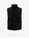Alexander Mcqueen Men Padded And Quilted Nylon Sleeveless Jacket With Back Mcqueen Graffiti Print In Black