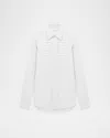 Alexander Mcqueen Men's Poplin Embroidered-front Formal Shirt In White