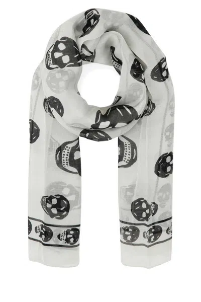 Alexander Mcqueen Men Printed Silk Foulard In Multicolor