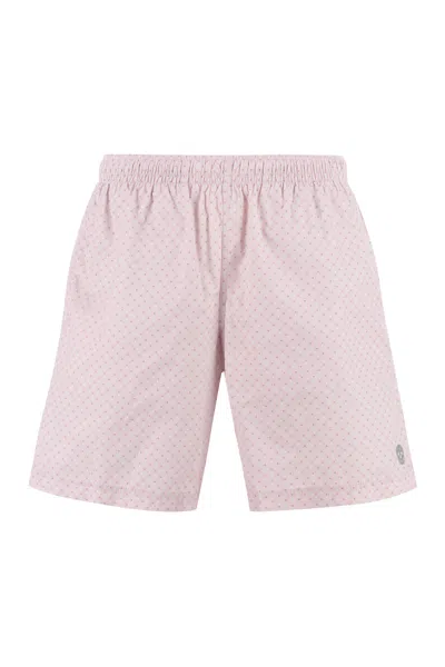 Alexander Mcqueen Printed Swim Shorts In Pink
