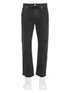 Alexander Mcqueen Men's Raw Cut Jeans In Black