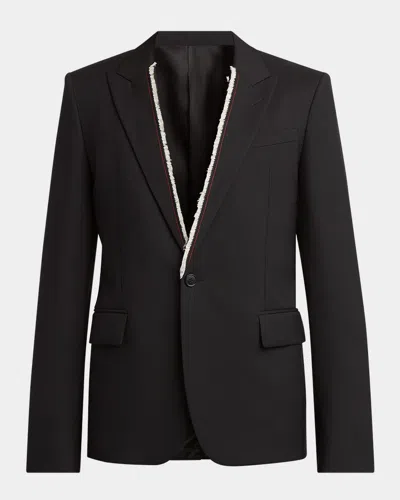 Alexander Mcqueen Men's Raw Edge Jacket In Black