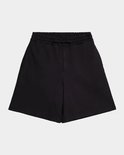 Alexander Mcqueen Men's Relaxed Cotton Pull-on Shorts In Black