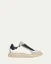 Alexander Mcqueen Calf Leather Sneakers In Wht/blk/gry