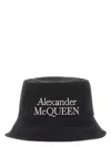 Alexander Mcqueen Black And White Reversible Bucket Hat With Logo Embroidery In Polyamide Man In Black