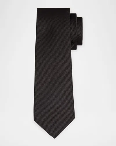 ALEXANDER MCQUEEN MEN'S ROSE EMBROIDERED SILK TIE