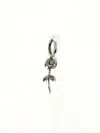Alexander Mcqueen Rose Pendant Single Earring In Metallic
