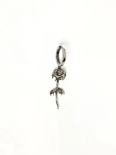 ALEXANDER MCQUEEN MEN'S ROSE HOOP EARRING
