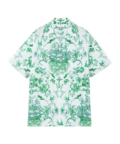 Alexander Mcqueen Men's Sailor Tattoo Hawaiian Shirt In Blue/green In Multi