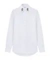 Alexander Mcqueen Men's Sailor Tattoo Rose Embroidery Shirt In Optical White In White