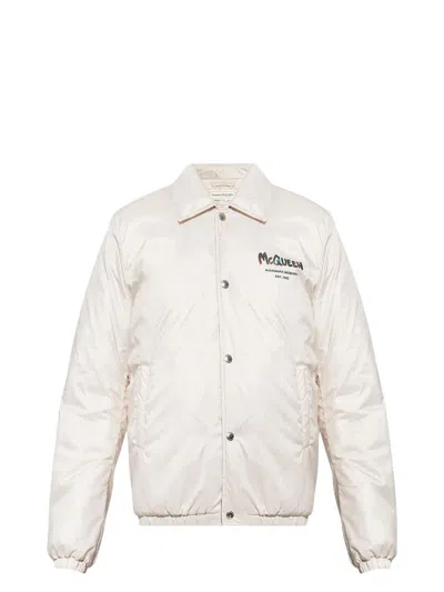 ALEXANDER MCQUEEN MEN'S SAND POLYESTER PADDED JACKET
