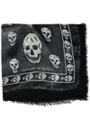 Alexander Mcqueen Skull-print Silk Scarf In Black