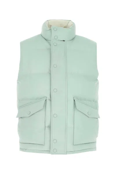 ALEXANDER MCQUEEN ALEXANDER MCQUEEN MEN SEA GREEN POLYESTER SLEEVELESS PADDED JACKET