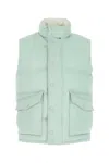 Alexander Mcqueen Structured Sleeveless Jacket With Front Flap Pockets In Green