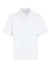 Alexander Mcqueen Short-sleeved Shirt With Striped Pattern In White