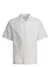 Alexander Mcqueen Short-sleeve Striped Shirt With Camp Collar
