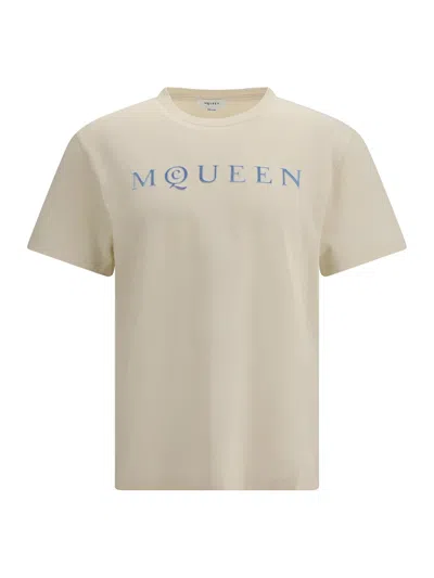 Alexander Mcqueen Men's Signature Tee In Neutral