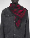 Alexander Mcqueen Men's Silk Chiffon Skull Scarf In Black/red