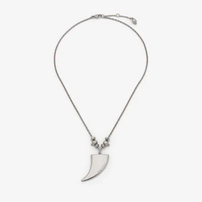 Alexander Mcqueen Palladium-plated Tiger Claw Pendant Necklace In Silver