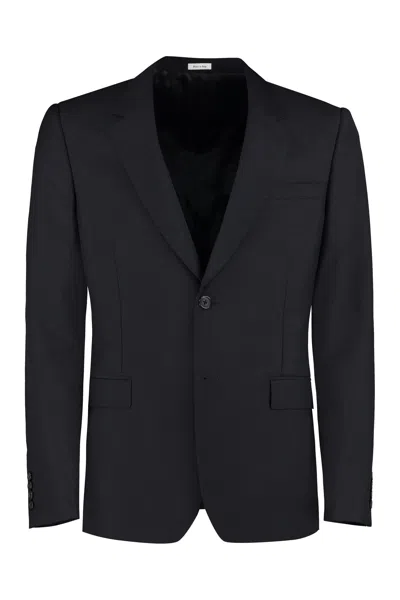 Alexander Mcqueen Tailored Jacket With Notch Lapel And Back Vent In Black