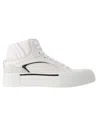 Alexander Mcqueen High-top Sneakers With Perforated Side Panels In White