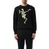 Alexander Mcqueen Men's Skeleton Embroidered Sweatshirt In Black