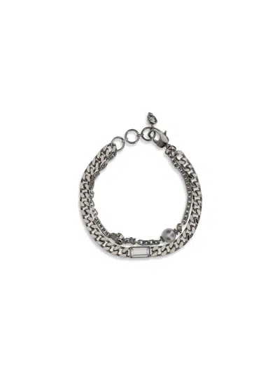 ALEXANDER MCQUEEN ALEXANDER MCQUEEN MEN SKL & PEARL BRACELET